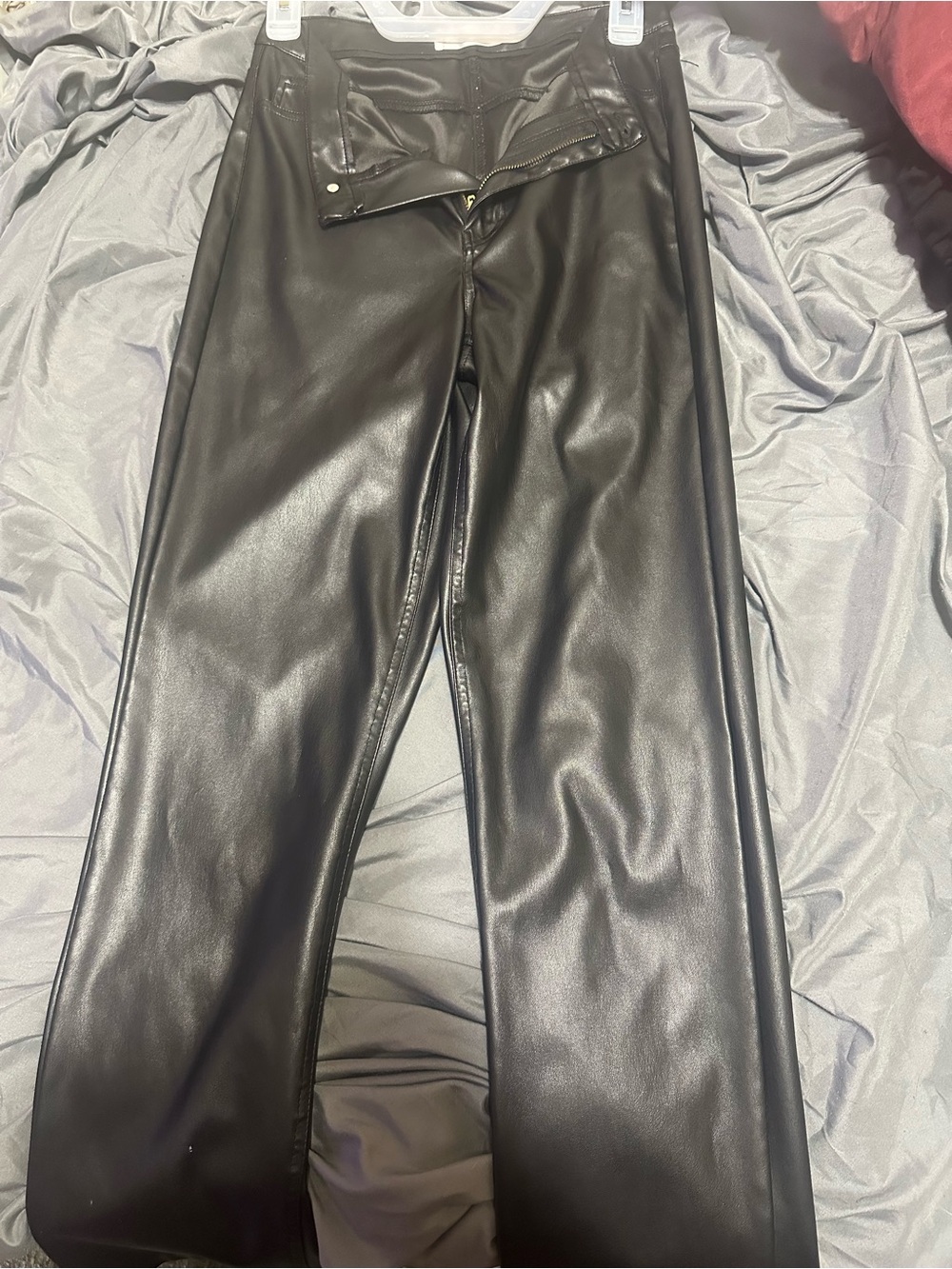 No Boundaries Black Faux Leather Wide-Leg Pants